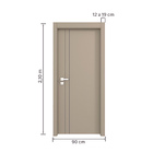 Kit Porta Madeira MDF|HDF de Giro Direito|Esquerdo Cappucino 210x90cm Sarrafeada Batente 12 a 19cm Vivace Plus Line
